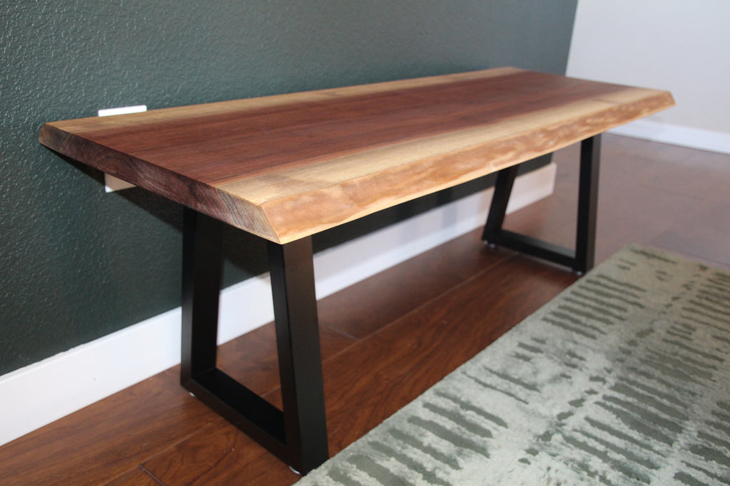 The Alpine Live Edge Walnut Bench