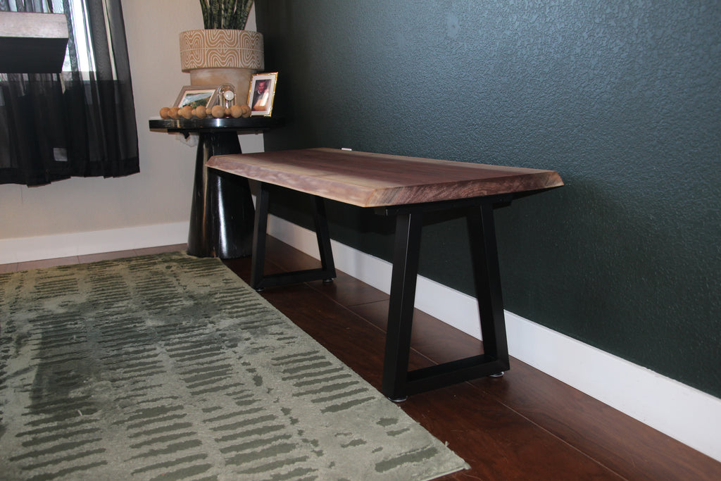 The Alpine Live Edge Walnut Bench