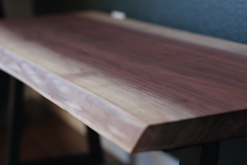 The Alpine Live Edge Walnut Bench
